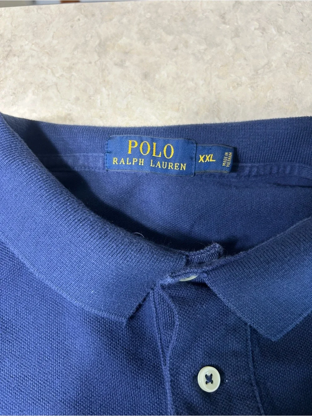 Polo Ralph Lauren Navy Long Sleeve Polo Shirt Men’s XXL Cotton EUC Clean!